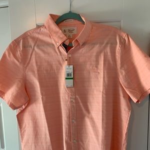 Penguin coral button down